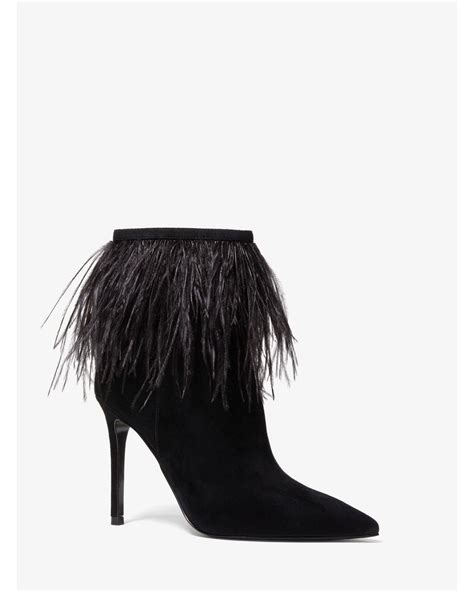 asha feather suede boot michael kors|Meena Feather Embellished Suede Ankle Boot .